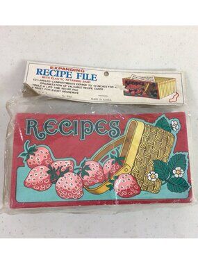 Vintage Recipe Organizer Accordion Book Strawberries New